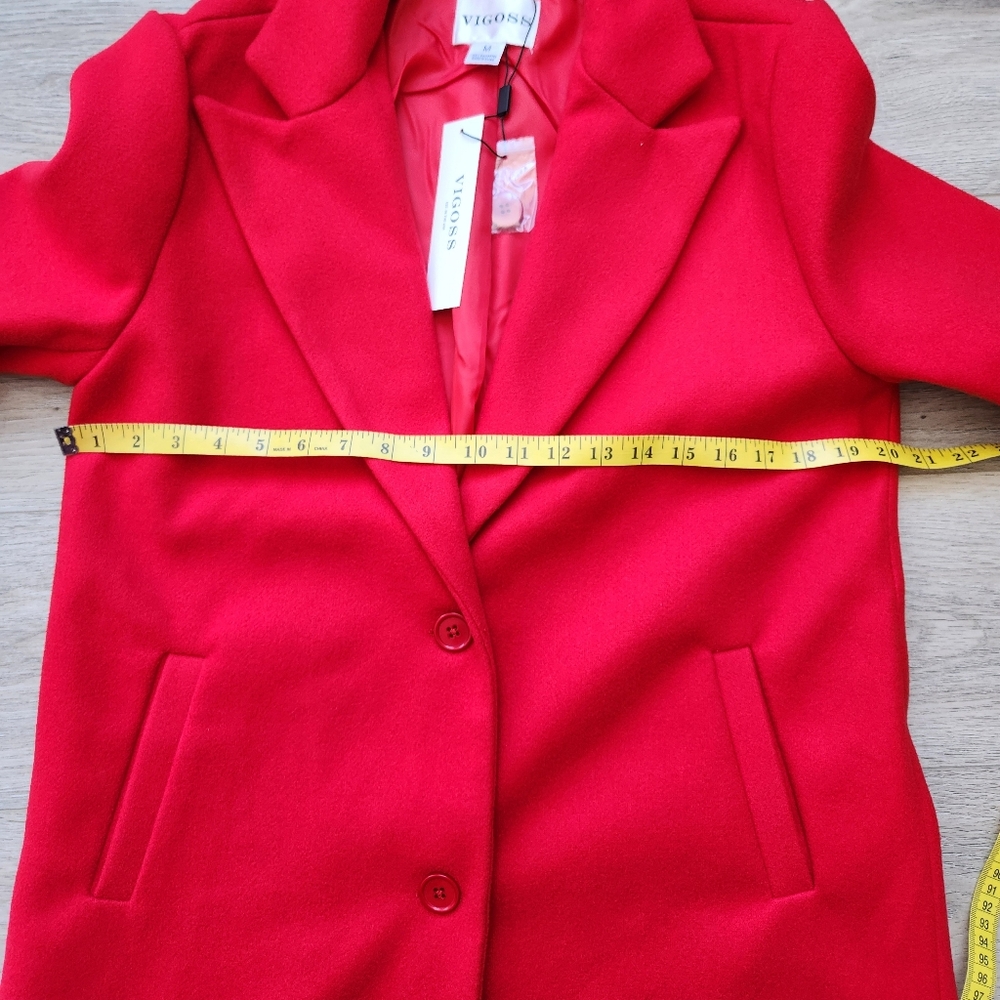 Vigoss Red Peacoat Jacket Women's Medium Nwt - Picture 12 of 12
